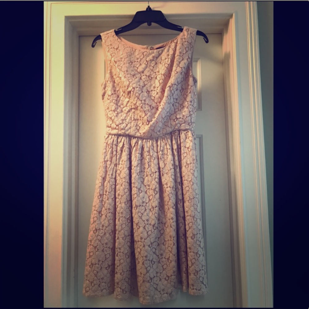 French Connection blush lace sleeveless dress